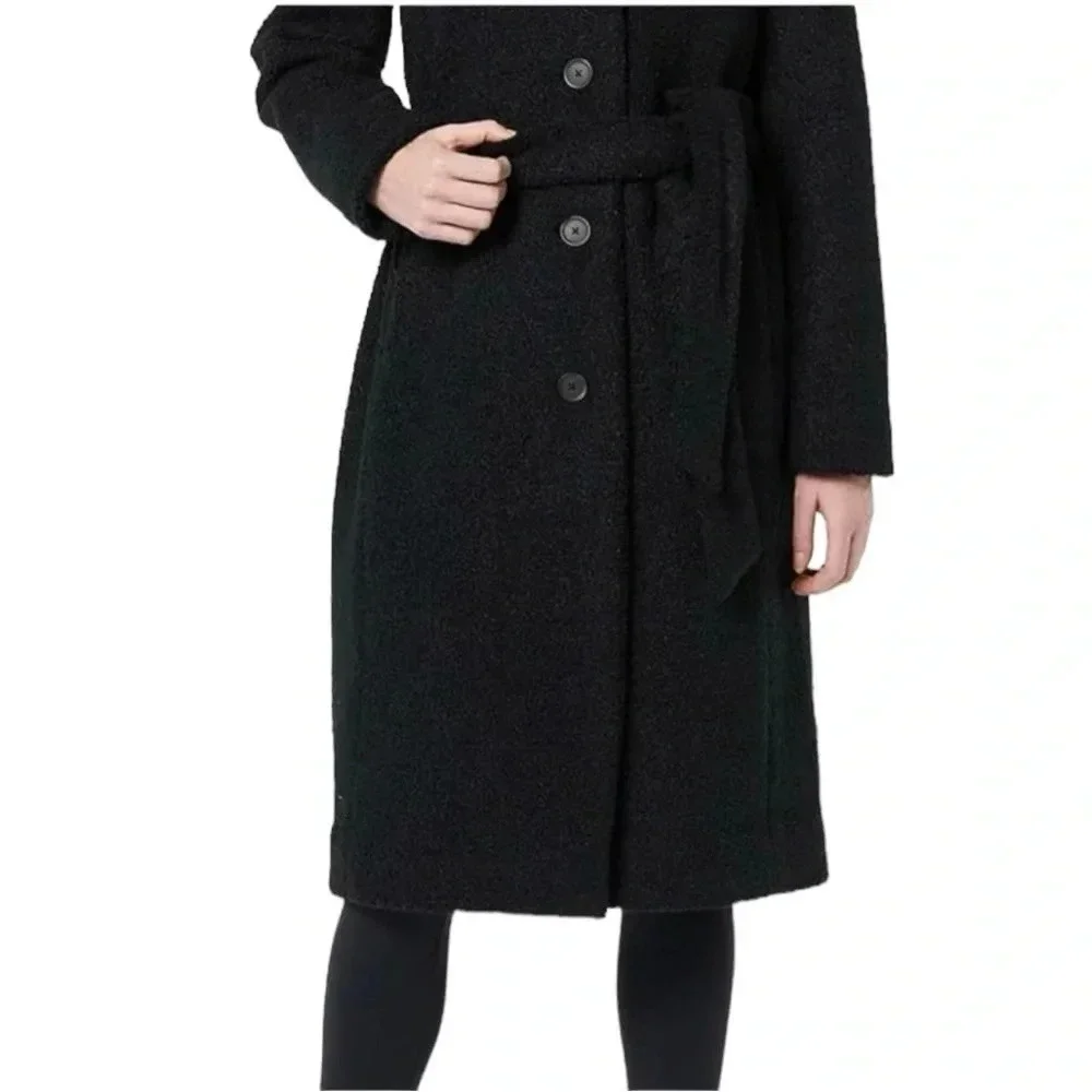 NWT Amazon Essentials Women's Relaxed Fit Recycled Polyester Sherpa Long Coat
